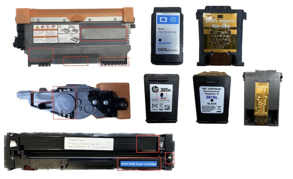 recycelte Tinten und Toner
